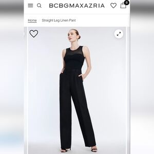 New with tags BCBG MAXAZRIA sz 4 black Camilla straight poly blend suiting pants